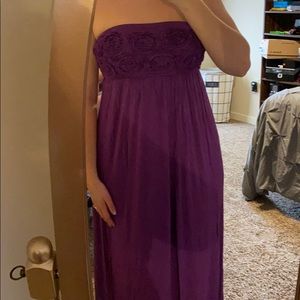 Purple Strapless Maxi